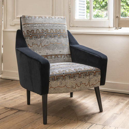 Vintage armchair - ODÉON - RALPH M. - fabric / beech / customizable