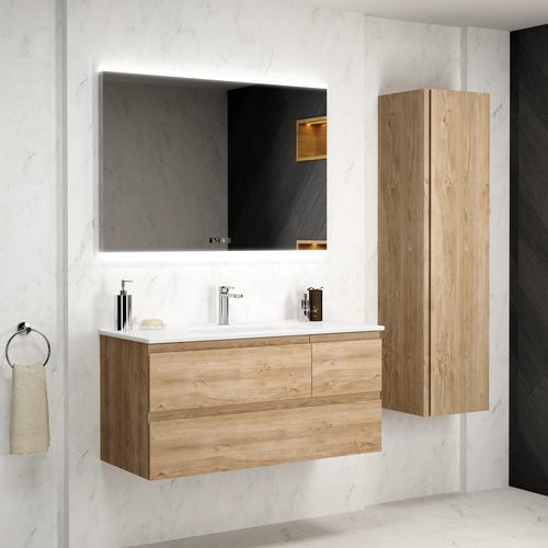 Wall-hung washbasin cabinet - LÚXOR - COYCAMA - MDF / contemporary / without door