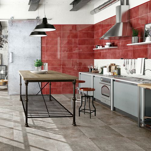 Porcelain stoneware tile - ROYAL RED LUX - HERBERIA - brushed / indoor / wall