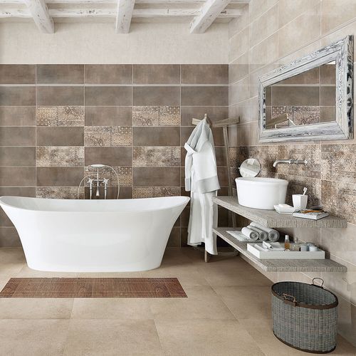 Porcelain stoneware tile - JUTA - HERBERIA - brushed / indoor / wall