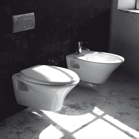 Wall-hung toilet - ALFA - KI & KO - ceramic / modern