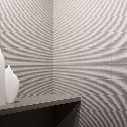 Porcelain stoneware tile - BERA&BEREN - LIVING CERAMICS - embossed / bush hammered / indoor
