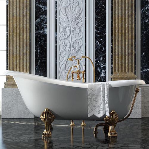 Oval bathtub - CASSIOPEA - RELAX DESIGN - with legs / composite / metal