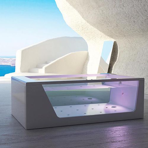 Freestanding bathtub - AQUA - RELAX DESIGN - resin / stone / glass