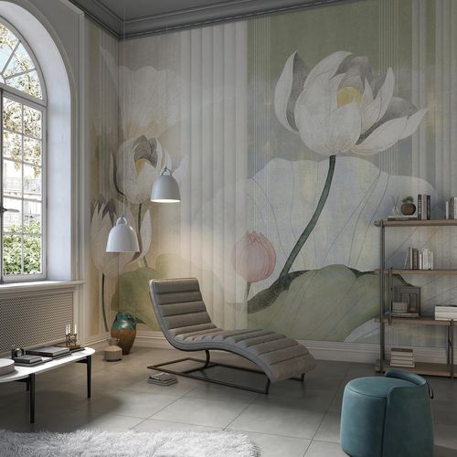 Oriental wallpaper - NYMPHEAS - Tecnografica Italian Wallcoverings - cellulose fiber / nonwoven fabric / fiberglass