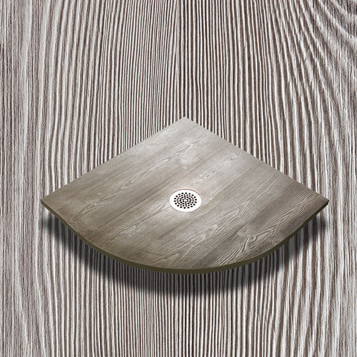 Corner shower base - DAKOTA SEMICIRCOLARE - THERMO DESIGN - above floor / extra-flat / wooden