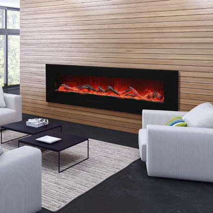 Electric fireplace - WM-FM-72-8123-BG - Amantii - built-in / wall / Single-sided