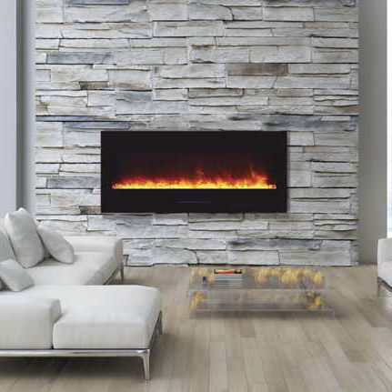 Electric fireplace - WM-FM-50-BG - Amantii - built-in / wall / Single-sided