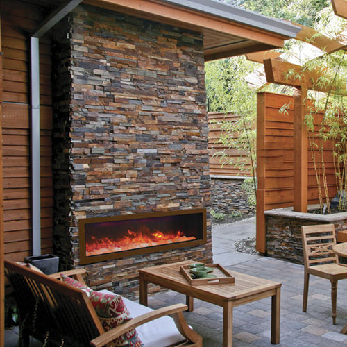 Electric fireplace - BI-72-DEEP - Amantii - built-in / wall / Single-sided