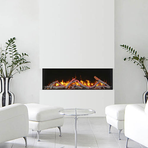 Electric fireplace - 50 TRU VIEW SLIM - Amantii - built-in / wall / 3-sided