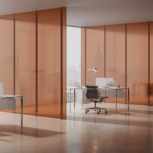 Tempered glass panel - POST - CARVART - laminated / colored / etched