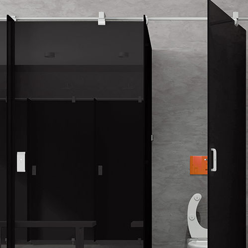 Glass washroom cubicle - GLASSBOX - CARVART - aluminum / toilet / for public building