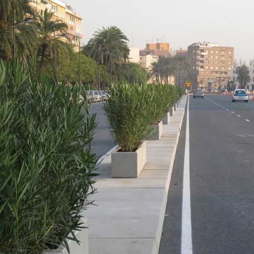 Concrete planter - TETRIS J - Mago Urban - rectangular / L-shaped / modular
