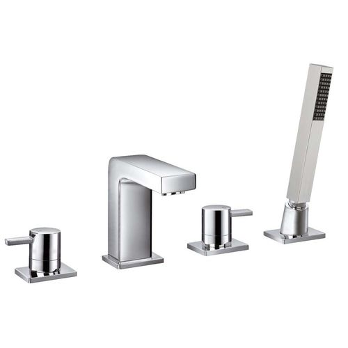 Double-handle shower mixer tap - 97060 - BIMINI - Grifería Clever - for bathtub / deck mounted / chrome-plated brass
