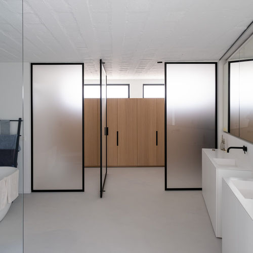 Door with side panels - 5730 - SINGLE + - PortaPivot - interior / anodized aluminum / pivoting