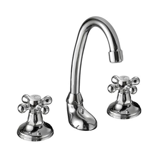 Double-handle washbasin mixer tap - BELL-STIL : CR0120250/LP0120250/BV0120250/OR0120250 SERIES - Griferia Rovira - countertop / metal / bathroom