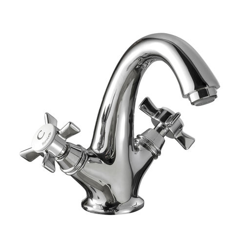 Double-handle washbasin mixer tap - 1880 : 1500219 SERIES - Griferia Rovira - countertop / metal / bathroom
