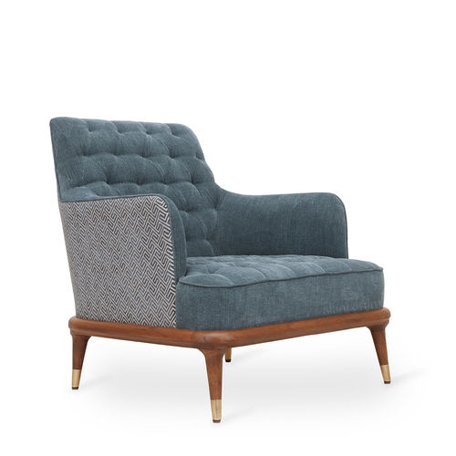 Modern lounge chair - KOKI - ALANKARAM - fabric / wood / commercial