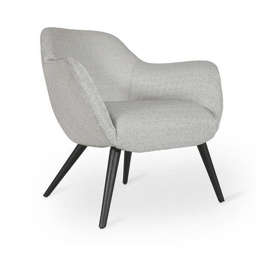 Modern lounge chair - YARMI - ALANKARAM - fabric / black / gray