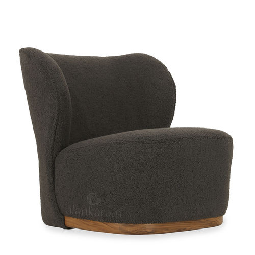 Modern lounge chair - FOLA - ALANKARAM - fabric / upholstered / black