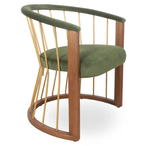 Contemporary lounge chair - WAAHI - ALANKARAM - fabric / metal / wood