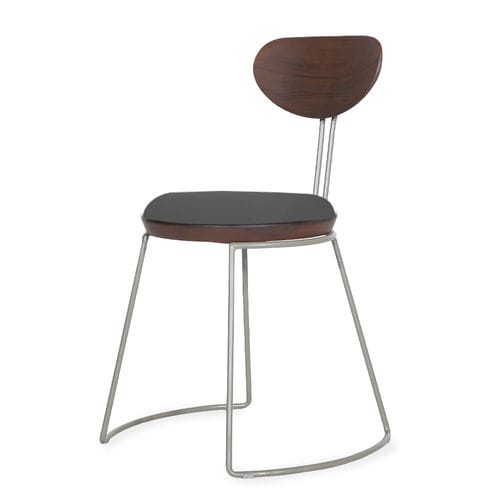 Modern dining chair - VIBOKO - ALANKARAM - outdoor / wood / metal base
