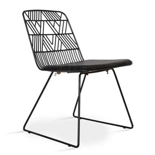 Contemporary dining chair - PORO - ALANKARAM - outdoor / metal / iron