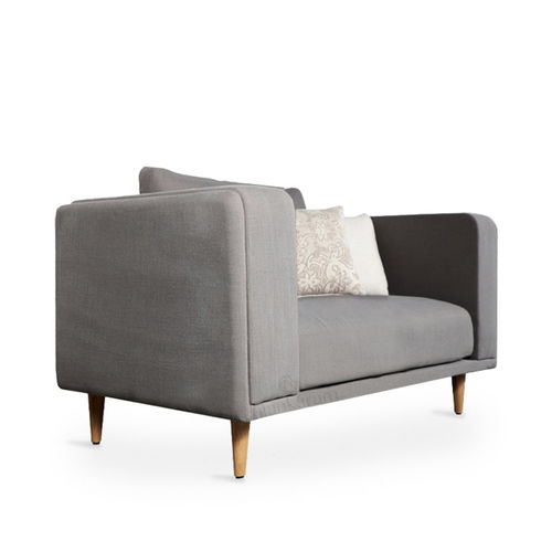 Modern sofa - LOZA - ALANKARAM - fabric / foam / with armrests