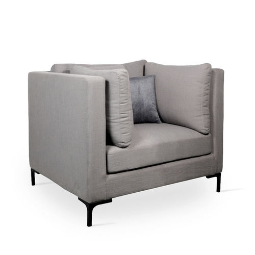 Contemporary sofa - CRYNO - ALANKARAM - fabric / foam / with armrests