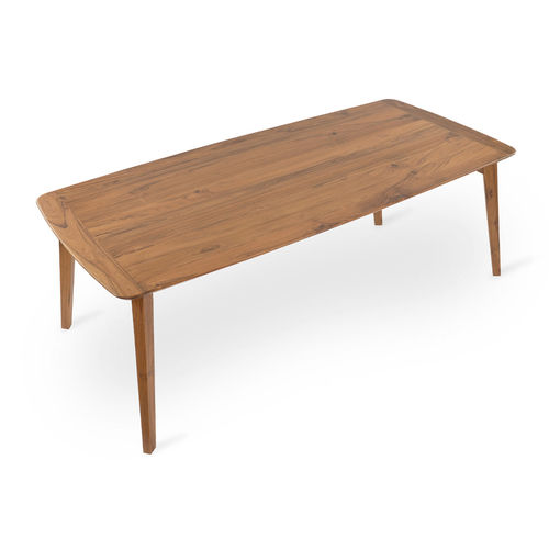 Contemporary dining table - SYML - ALANKARAM - teak / teak base / rectangular