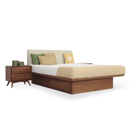 Double bed - KORYTO - ALANKARAM - modern / with headboard / with storage