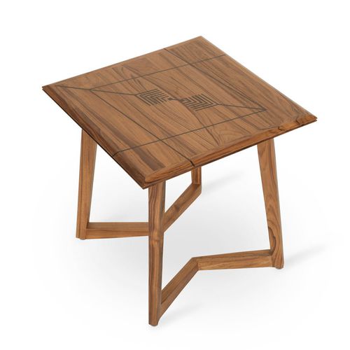 Traditional side table - BOYE - ALANKARAM - teak / teak base / square