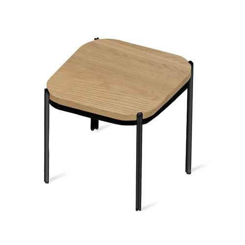 Traditional side table - DAIRE - ALANKARAM - metal / solid wood / metal base