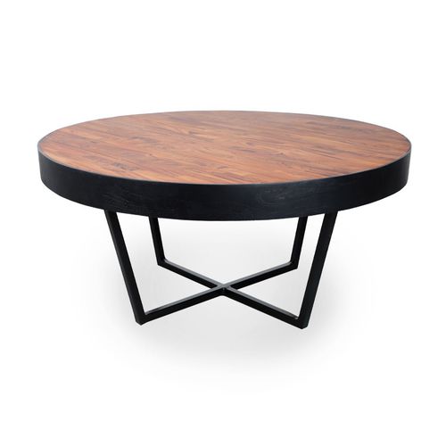 Modern table - PAKSU - ALANKARAM - teak / wood / metal base