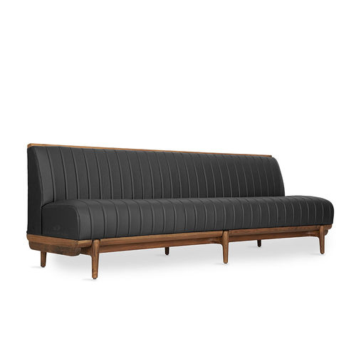 Modern sofa - ELYSIUM - ALANKARAM - leather / without armrests / black