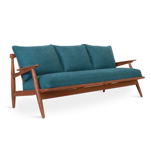 Contemporary sofa - OBALO - ALANKARAM - fabric / with armrests / cushion
