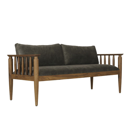 Contemporary sofa - PIGA - ALANKARAM - fabric / with armrests / black