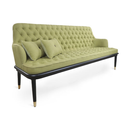 Contemporary sofa - DOKO - ALANKARAM - fabric / with armrests / cushion