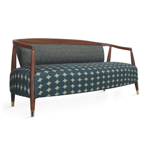 Modern sofa - URU - ALANKARAM - fabric / with armrests / green