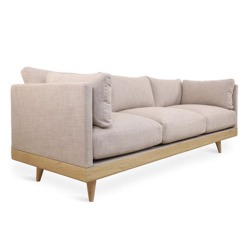 Modern sofa - PRIAMKA - ALANKARAM - fabric / with armrests / cushion