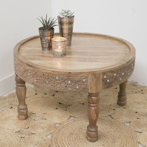 Traditional side table - SAHARA - Zenza - wooden / round / home