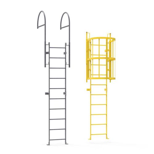 Ladder with safety cage - Acudor Products Ltd. - for roof hatches / steel