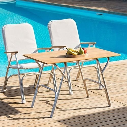 Contemporary table - M200 series - Forma Marine - wood veneer / anodized aluminum base / rectangular