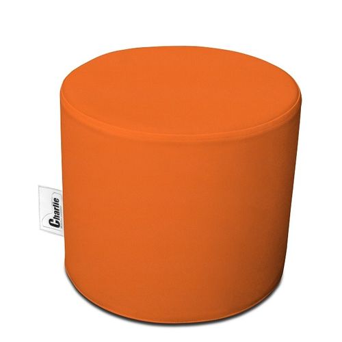 Contemporary pouf - DAVRAY - synthetic leather / round / with washable removable cover