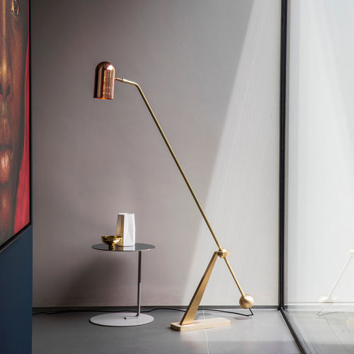 Floor-standing lamp - STASIS - BERT FRANK - bronze / copper / brass