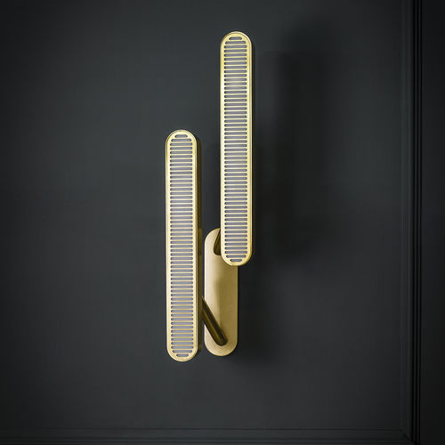 Contemporary wall light - COLT DOUBLE - BERT FRANK - indoor / brass / opal