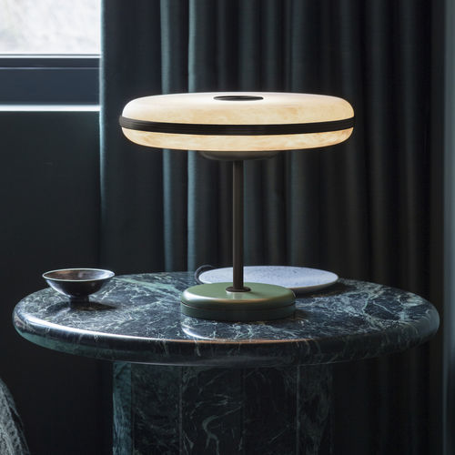 Table lamp - BERAN  - BERT FRANK - brass / alabaster / contemporary