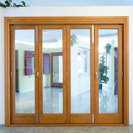 Interior door - EURONORM STANDARD - Molaro - wooden / folding / glazed