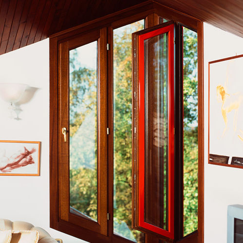 Wooden window - EUROMIX - Molaro - aluminum / folding / double-glazed