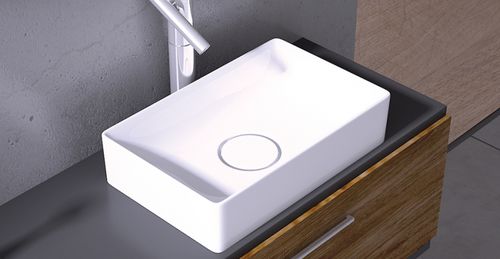 Countertop washbasin - FLOPPY: 6042/6050 - Lapino Ceramic - ceramic / rectangular / contemporary